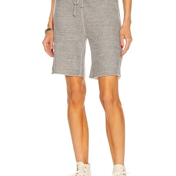 Nili Lotan Austin Grey Sweat Shorts Raw Hem Cotton - Picture 2 of 7